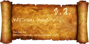 Váradi Xavér névjegykártya